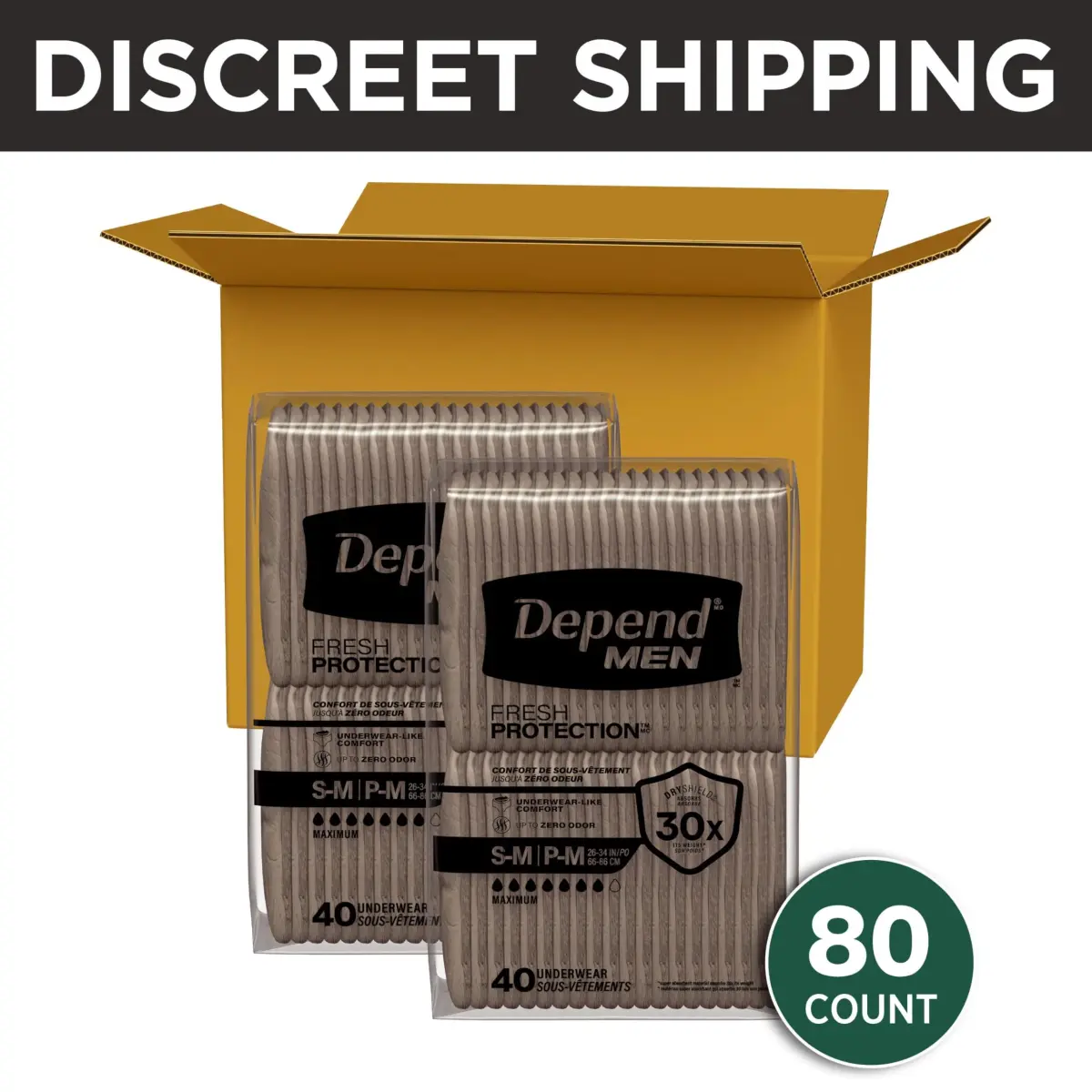 Depend Fit-Flex Incontinence Underwear for Men, Small/Medium, Maximum Absorbency, 38 Count - USA Imported Discreet Protection - view 2