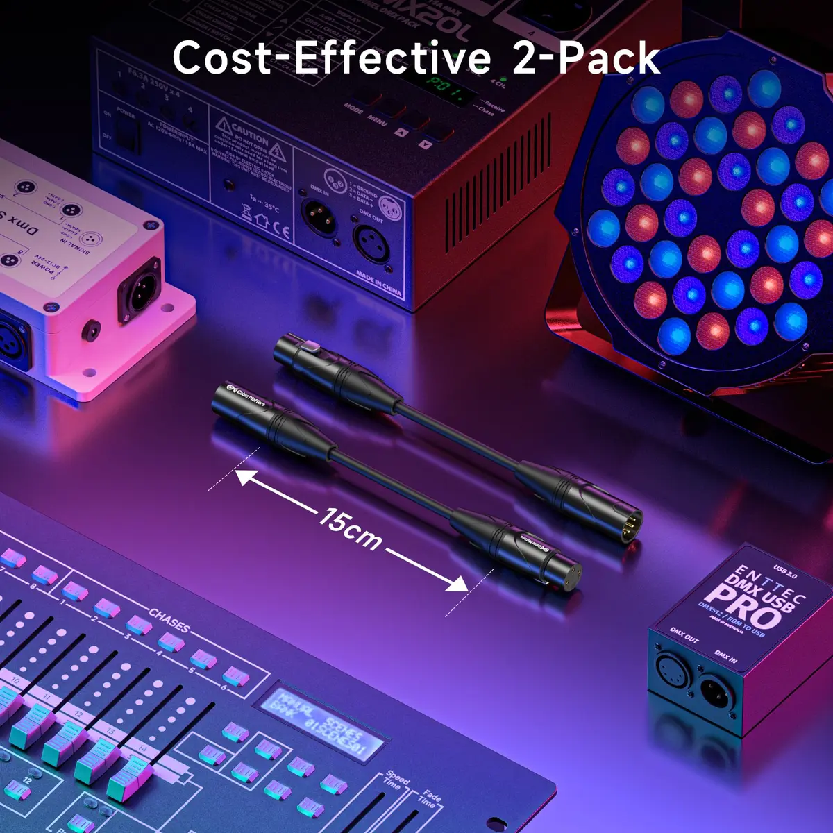 Cable Matters 2-Pack 5 Pin to 3 Pin DMX Lighting Cable, 6 Inches | Convert DMX & XLR Connectors - view 7