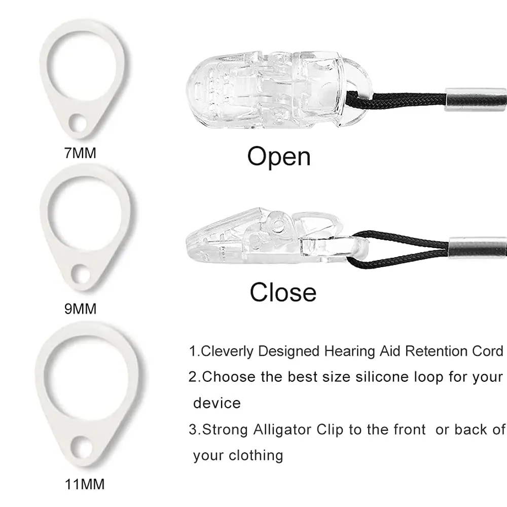 Anico BTE Hearing Aid Clip with Silicone Loops & Carry Case | Secure Anti-Lost Lanyard for Adults & Kids - view 3