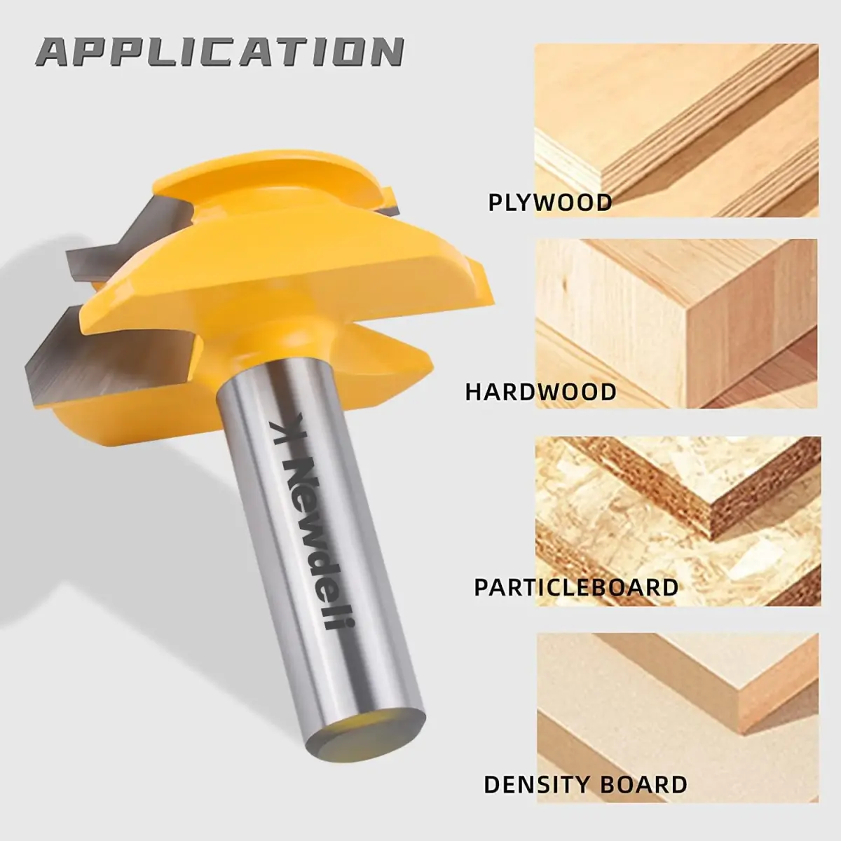 Newdeli 45 Degree Lock Miter Router Bit 1/2 Inch Shank, 3/4" Stock Joint Router Bit | Connects Boards at 90 Degrees for Woodworking - view 5