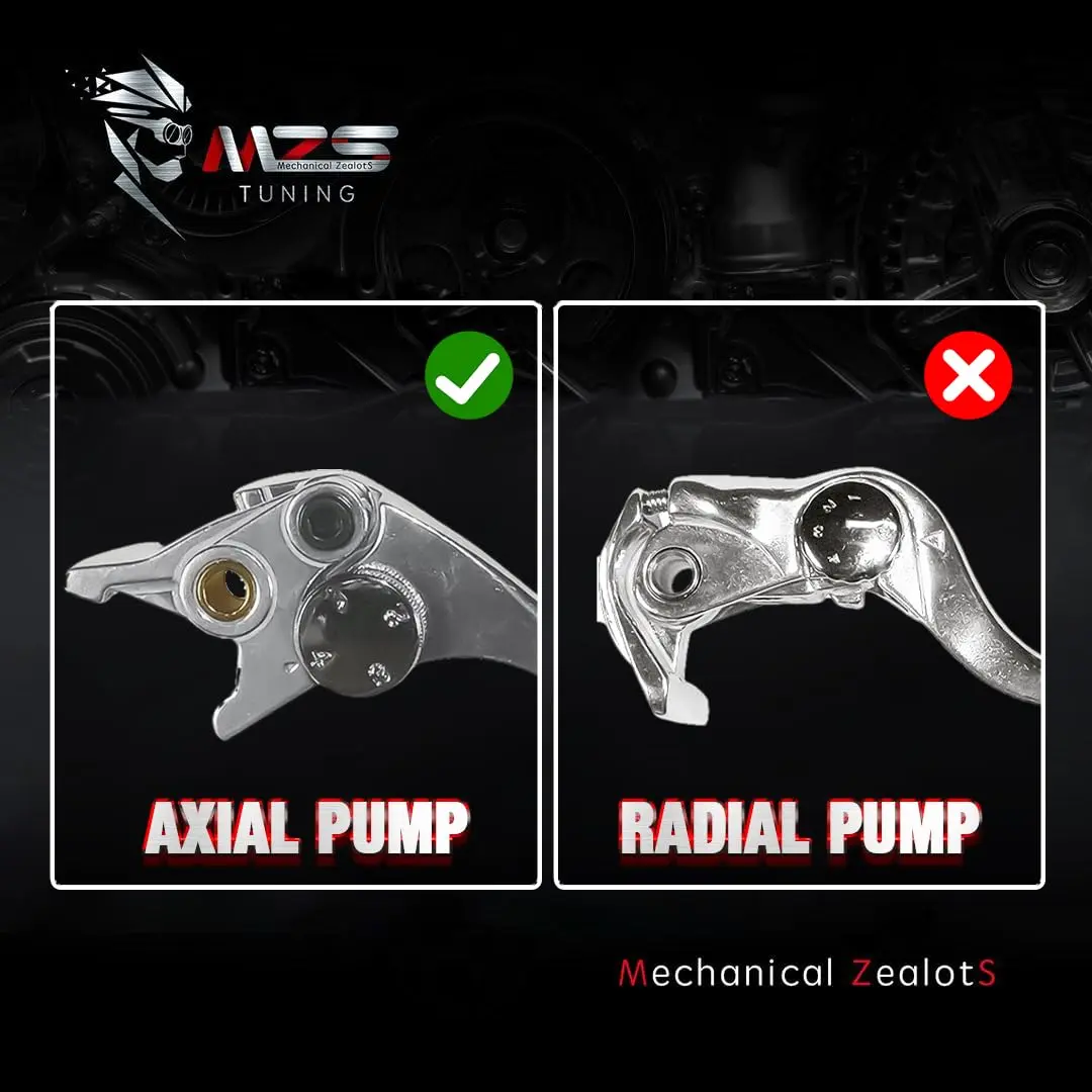MZS Black Motorcycle Brake Clutch Levers Adjustable Short CNC Set | CNC Billet Aluminum & Stainless Steel - view 4