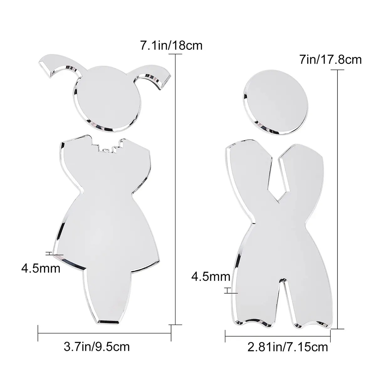 GORGECRAFT Toilet Signs Self Adhesive for Boy and Girl | Washroom Door Signs for School, Home, Hotel, Office, Store, Parking, Restaurant - view 2