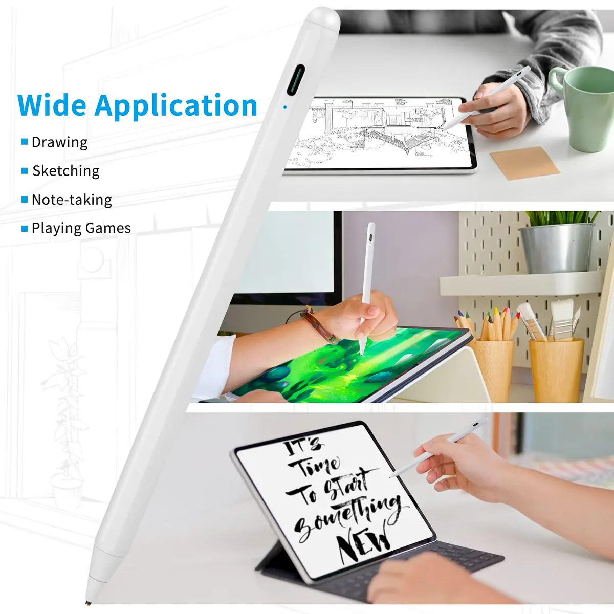 Rsepvwy Samsung A7/A8/A9/A11+ Tablet Stylus White | Precision Drawing & Writing - view 5