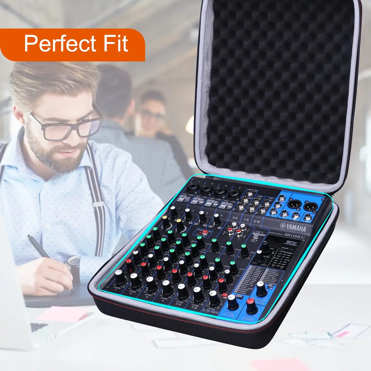 L LTGEM EVA Hard Case for Yamaha MG10XU or MG10 or MG06 | Travel Protective Mixer Bag - view 4