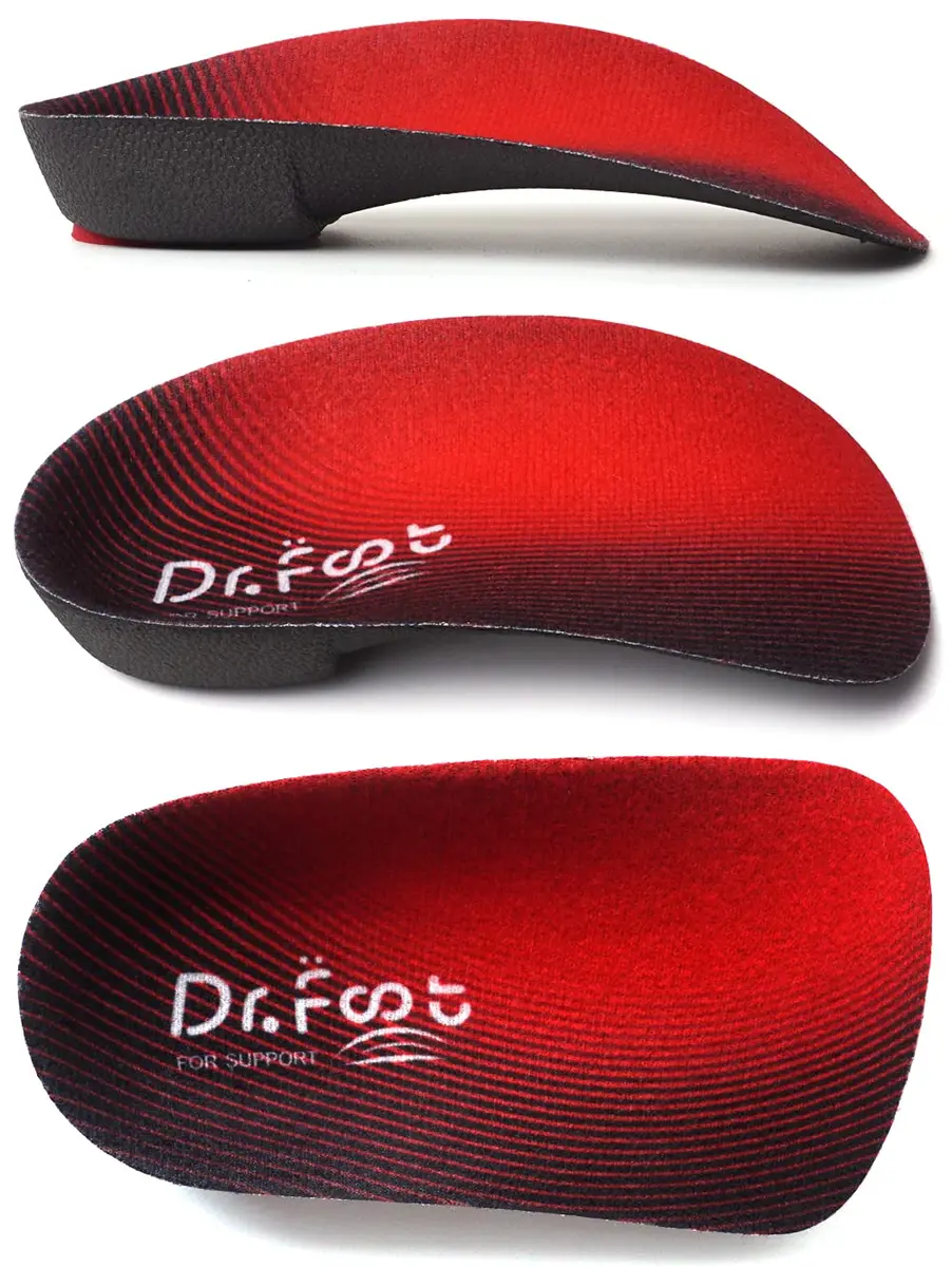 Dr. Foot's 3/4 Length Orthotic Insoles | High Arch Support for Flat Feet & Plantar Fasciitis (Small, Men 5-6/Women 6-7) - main product image