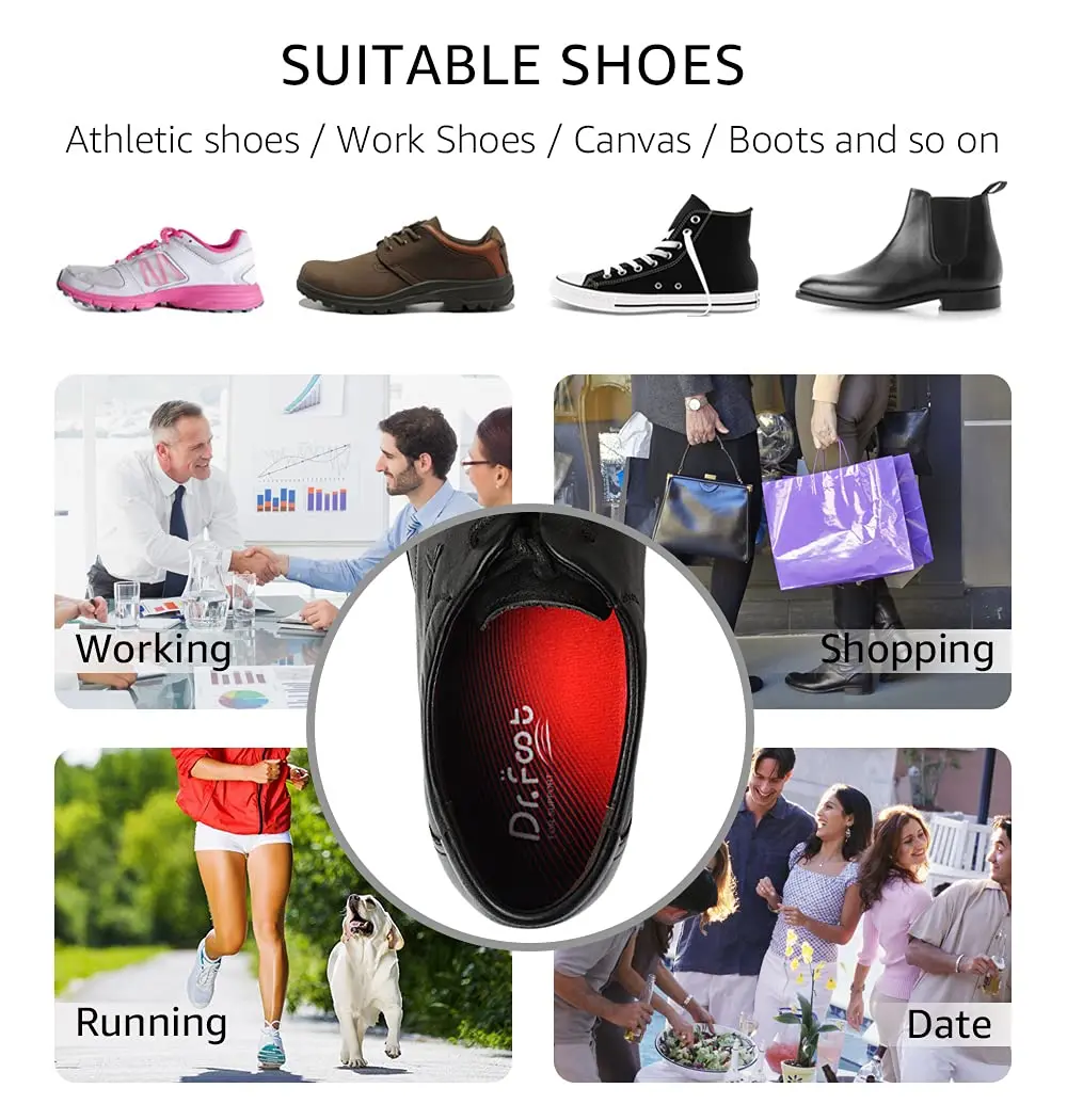 Dr. Foot's 3/4 Length Orthotic Insoles | High Arch Support for Flat Feet & Plantar Fasciitis (Small, Men 5-6/Women 6-7) - view 5