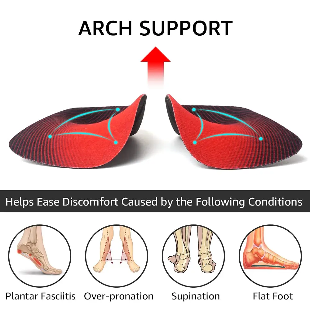 Dr. Foot's 3/4 Length Orthotic Insoles | High Arch Support for Flat Feet & Plantar Fasciitis (Small, Men 5-6/Women 6-7) - view 2