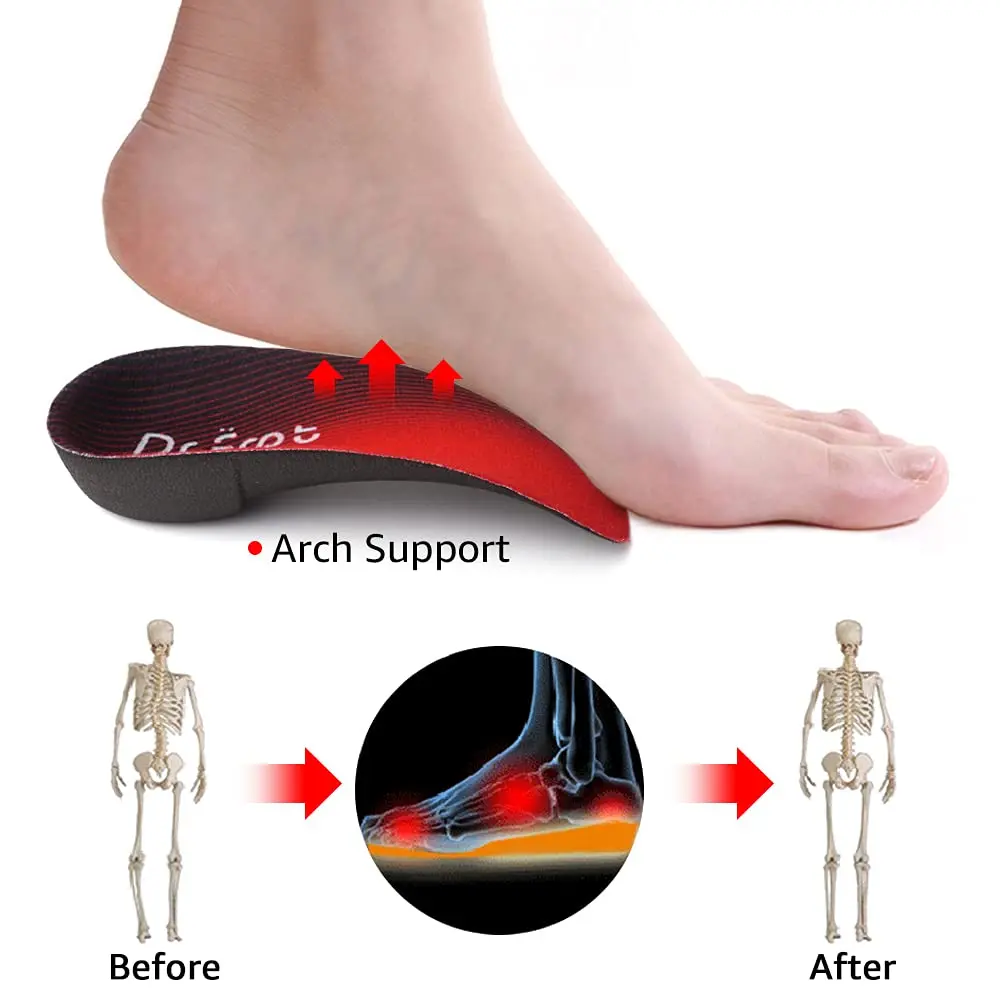 Dr. Foot's 3/4 Length Orthotic Insoles | High Arch Support for Flat Feet & Plantar Fasciitis (Small, Men 5-6/Women 6-7) - view 3