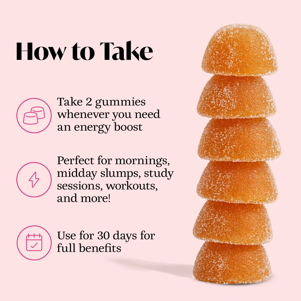 Winged Wellness Rise Up, Energy & Focus Gummies for Women, 60 Gummies | Vegan, Gluten-Free Pineapple Flavor - view 5