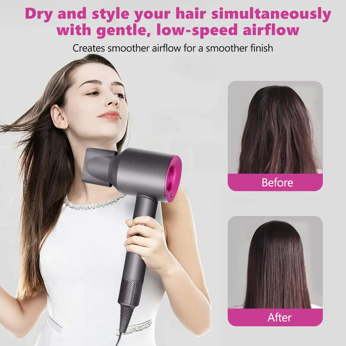 Chuancheng Smoothing Nozzle for Dyson Supersonic HD01 HD02 HD03 | Gentle, Low-Speed Airflow (70-120 chars) - view 3