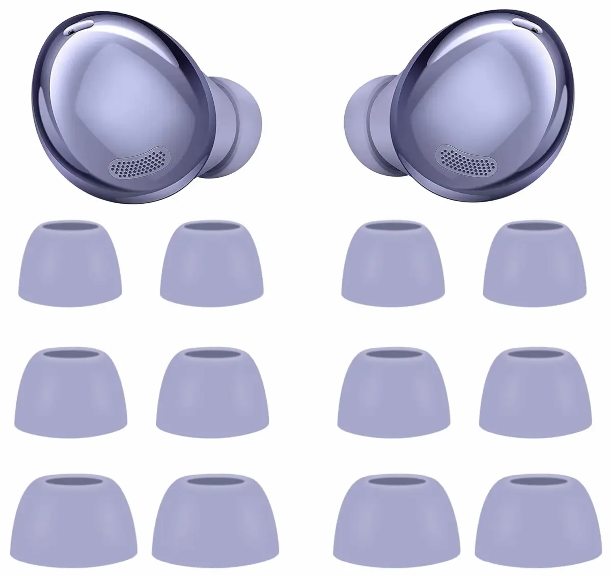 IiEXCEL Replacement Eartips for Samsung Galaxy Buds Pro, 6 Pairs S/M/L Silicone with Wingtips | Fits in Case - main product image