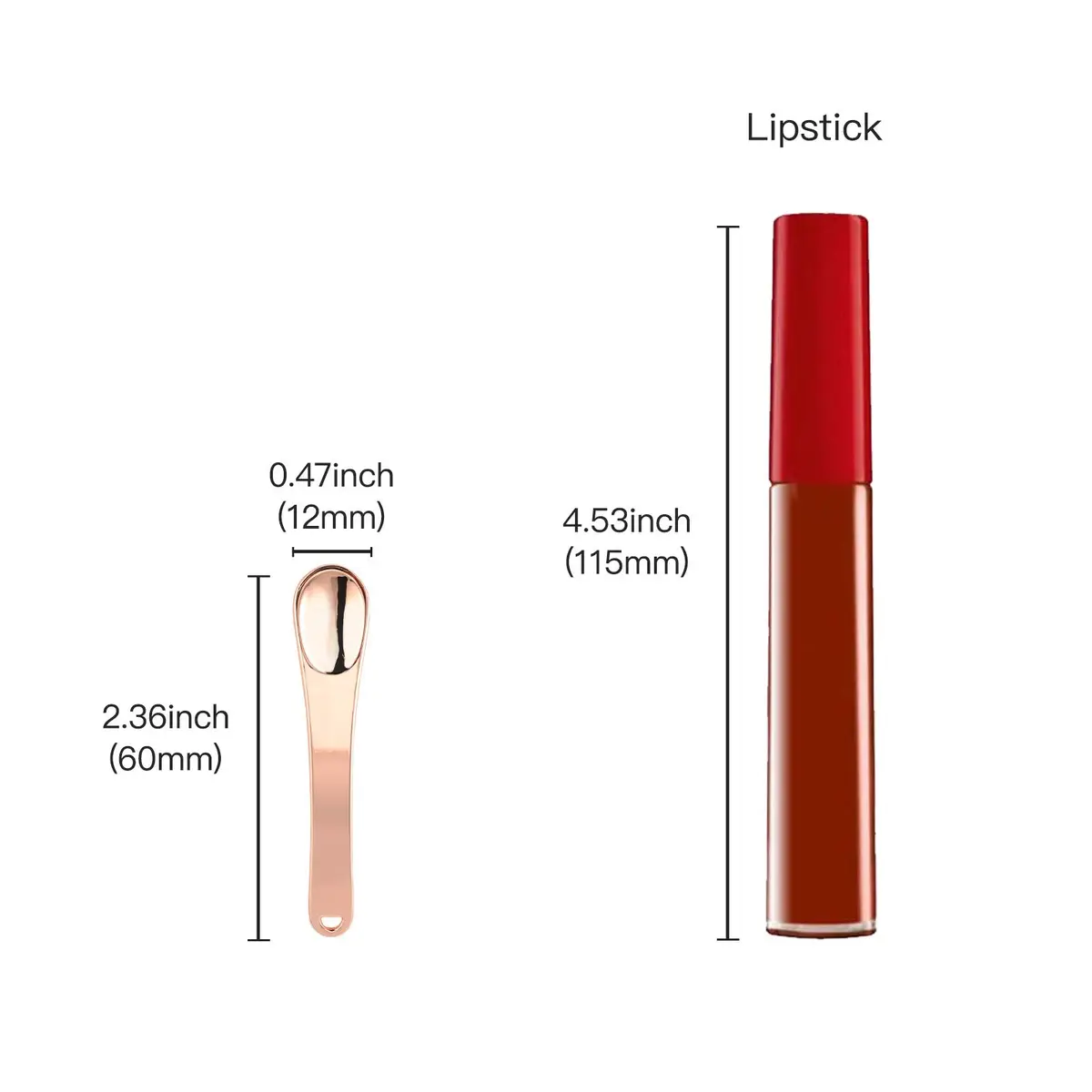 Tekson Metal Cosmetic Spatula 6 Pieces | Reusable Rose Gold Beauty Scoop for Skincare - view 5