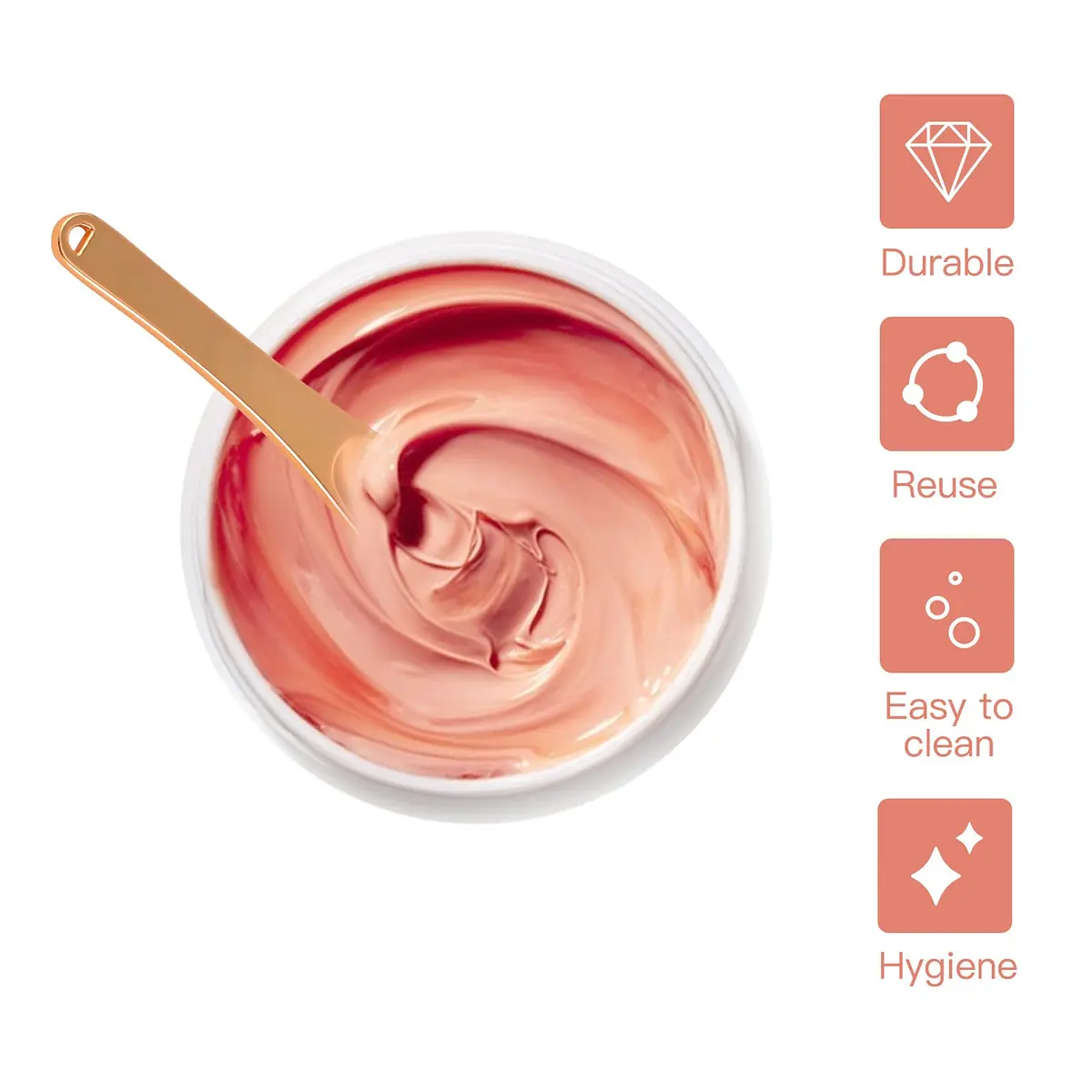 Tekson Metal Cosmetic Spatula 6 Pieces | Reusable Rose Gold Beauty Scoop for Skincare - view 2