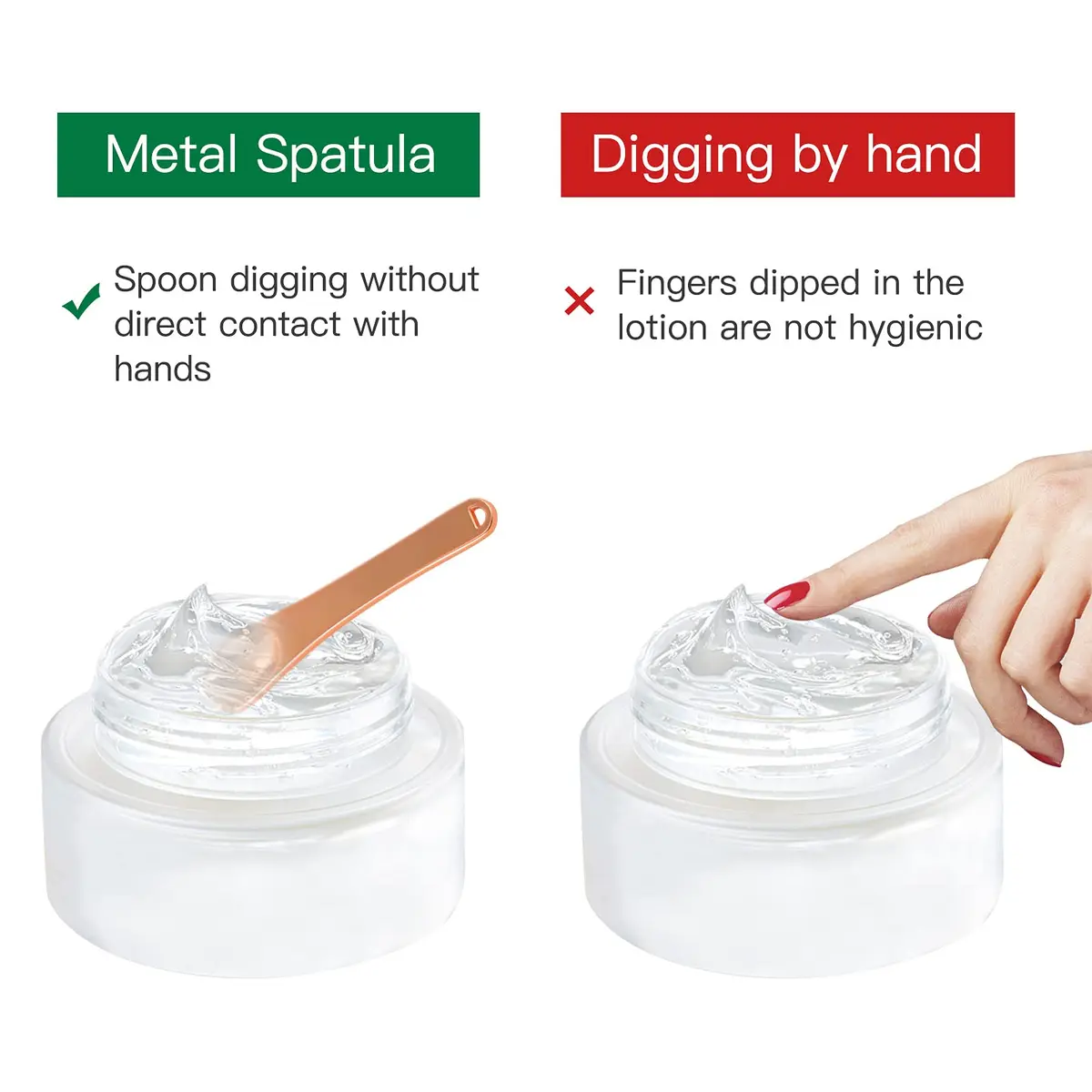 Tekson Metal Cosmetic Spatula 6 Pieces | Reusable Rose Gold Beauty Scoop for Skincare - view 3