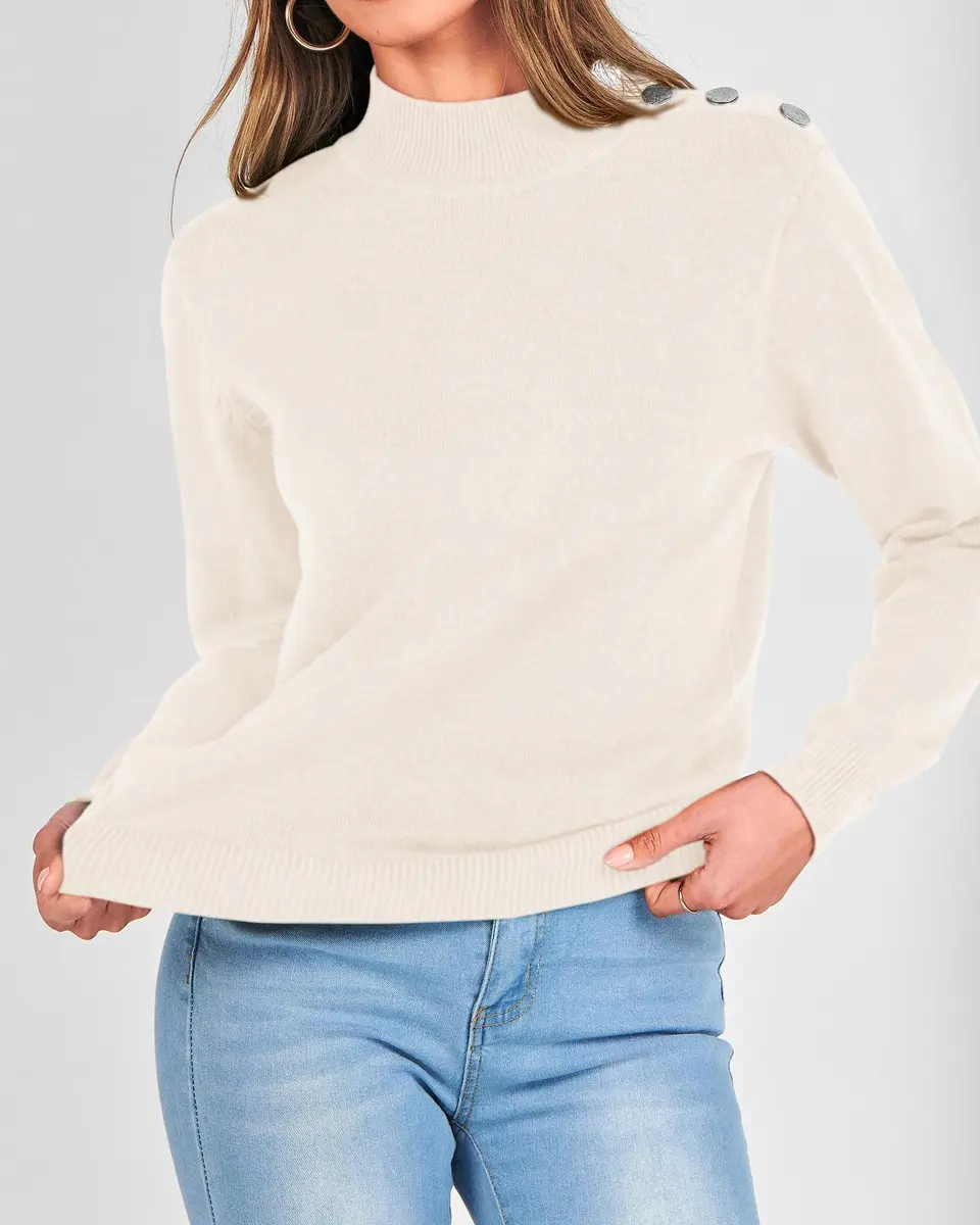 KIRUNDO Fall Sweater for Women Striped Turtleneck | Cozy, Trendy & Soft Knit (M) - view 5