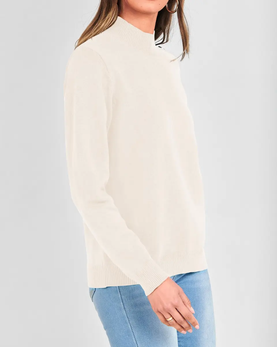 KIRUNDO Fall Sweater for Women Striped Turtleneck | Cozy, Trendy & Soft Knit (M) - view 7