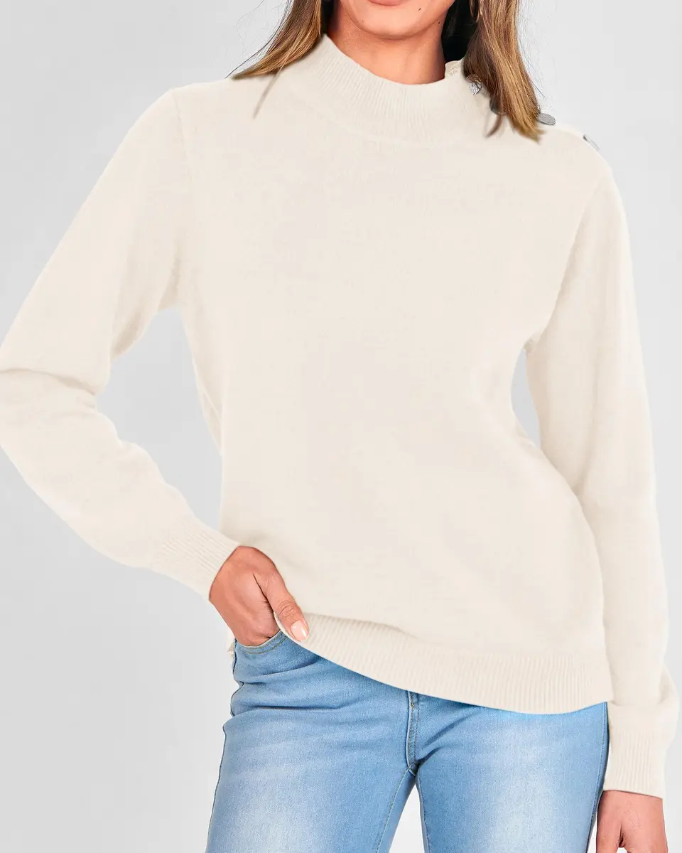 KIRUNDO Fall Sweater for Women Striped Turtleneck | Cozy, Trendy & Soft Knit (M) - view 3