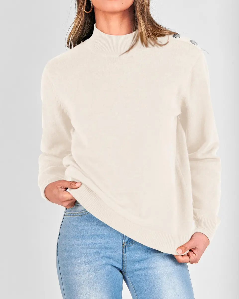 KIRUNDO Fall Sweater for Women Striped Turtleneck | Cozy, Trendy & Soft Knit (M) - view 4