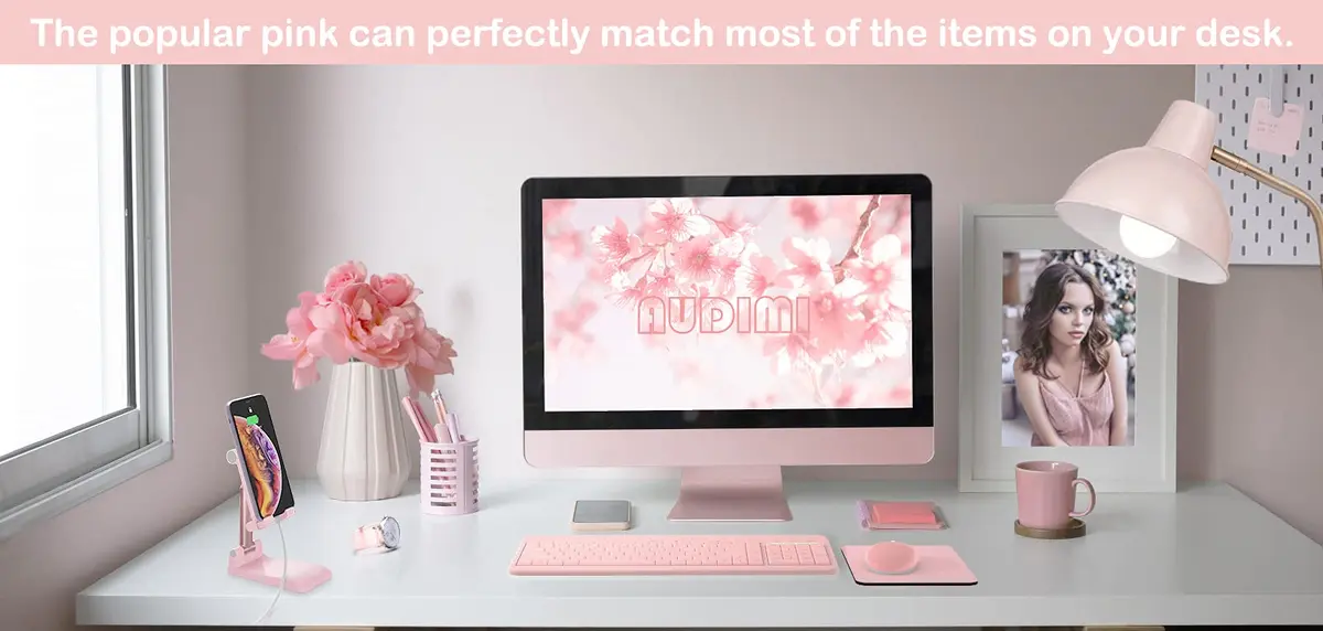 Audimi Small Mouse Pad 6 x 8 Inch Pink | Smooth Glide & Non-Slip Base - view 2