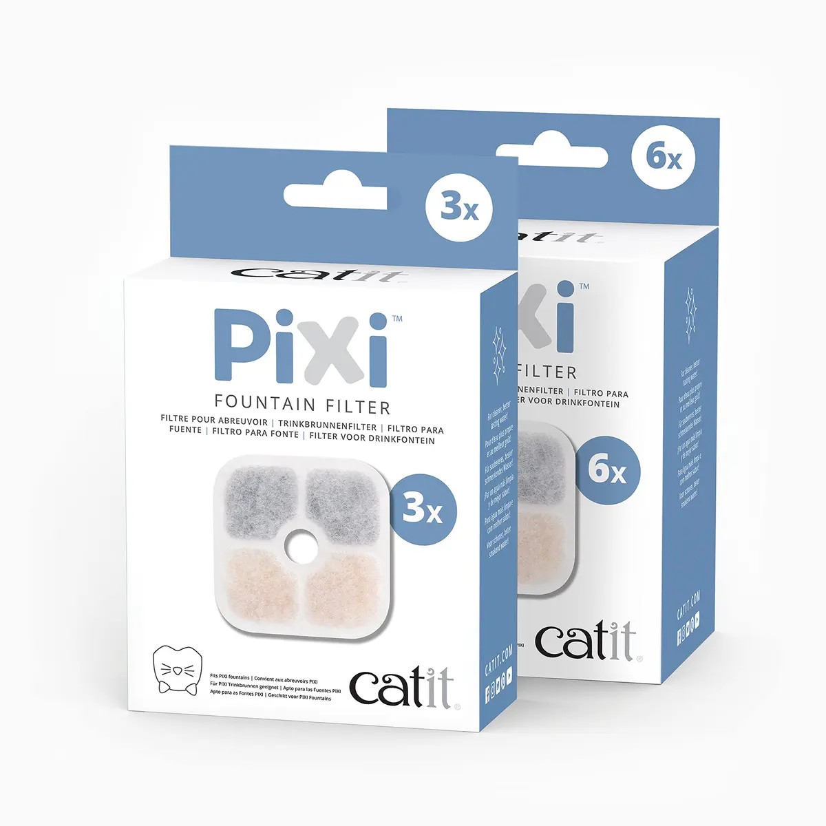Catit PIXI Cat Drinking Fountain Original Filter, 3-Pack, White | Certified Replacement Filter for Cleaner Water - view 5