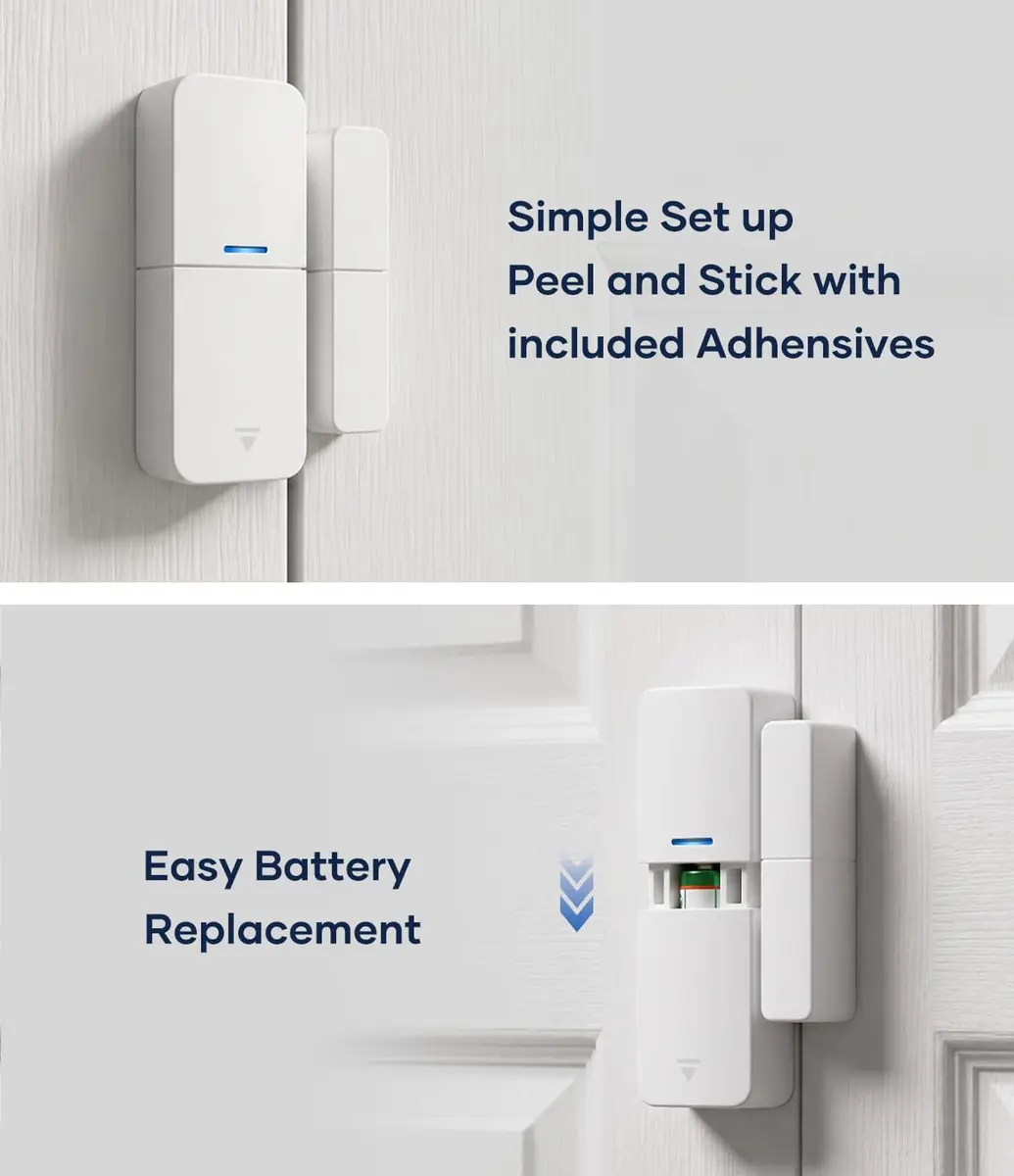tolviviov Entry Sensor (Pack of 6) - Wireless Contact Sensor for Doors and Windows | 120dB Alarm - view 3