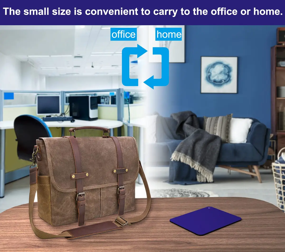 Audimi Small Mouse Pad 6 x 8 Inch, Mini Mouse Pad Thick for Laptop Wireless Mouse Home Office Travel, Portable & Washable (Blue) | Smooth Glide & Non-Slip Base - view 2