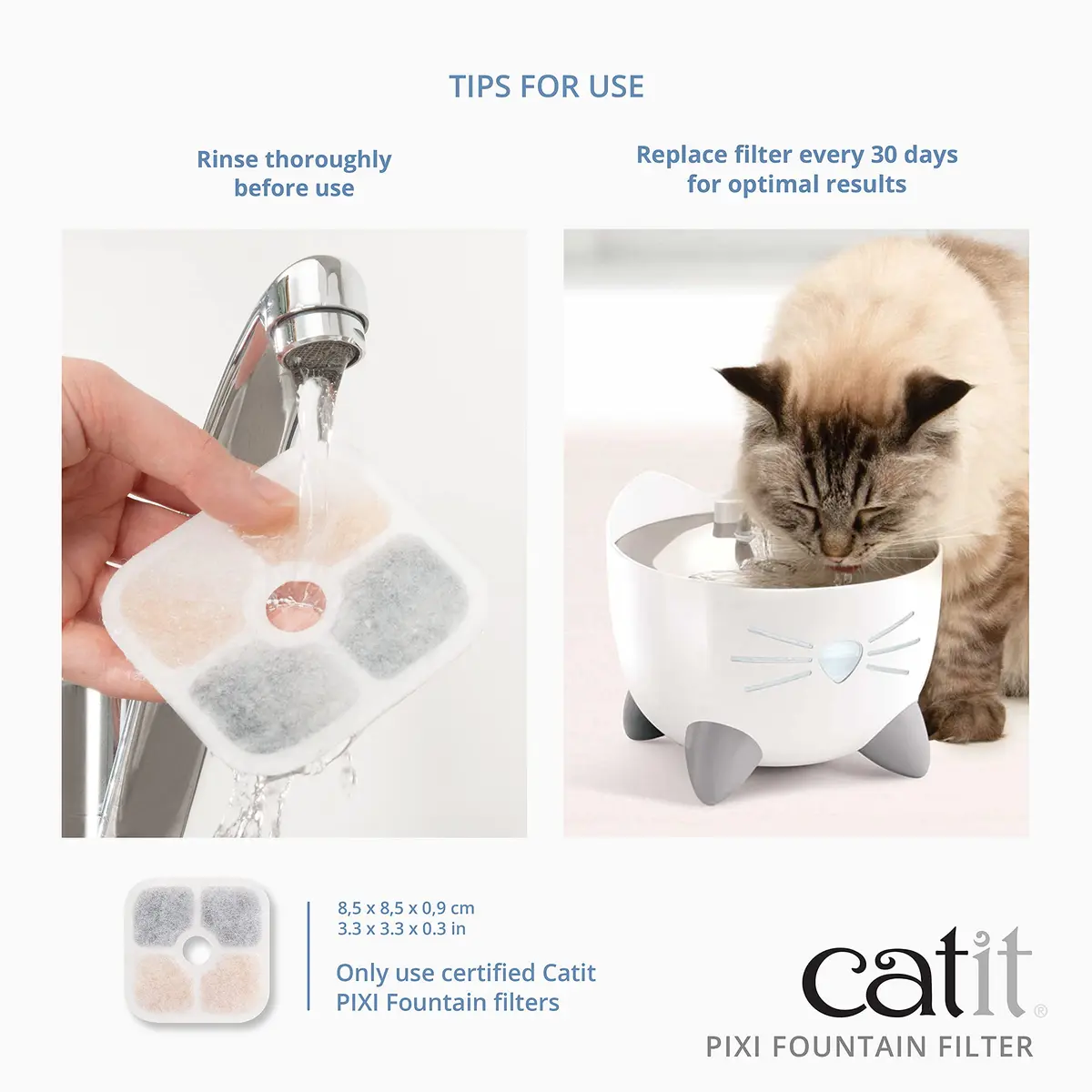 Catit PIXI Cat Drinking Fountain Original Filter 6-Pack | Certified Water Purifier for Cats in India - view 4