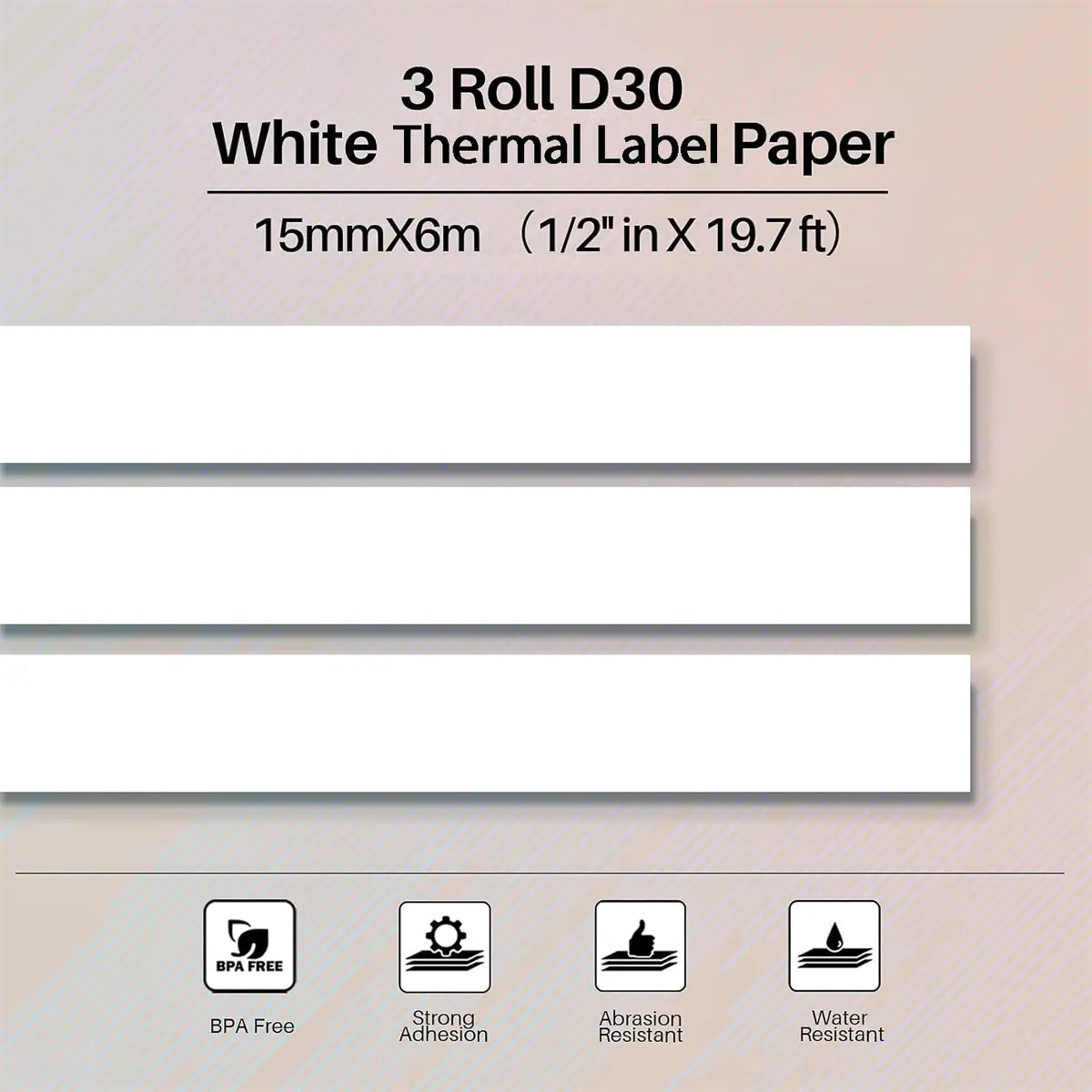 Phomemo Labels, D30 Label Tape, Continuous Labels 0.59" (15mm) x 19.69ft | Waterproof, No Ink Needed - view 7