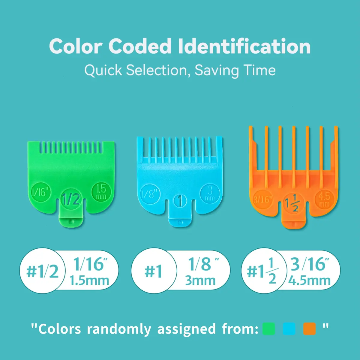 LAVEST Clipper Guards Set Compatible with Wahl Clippers | Color-Coded Guide Combs for Hair Cutting - view 3