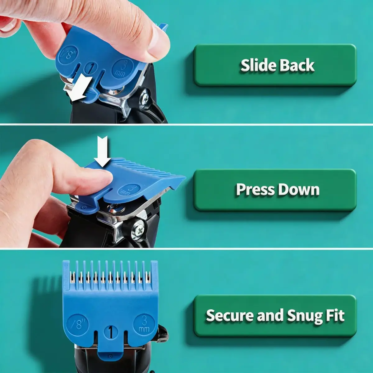 LAVEST Color-Coded Clipper Guards Set with Holder, 10Pcs (1/16"-1") | Fits Most Wahl Clippers - view 6