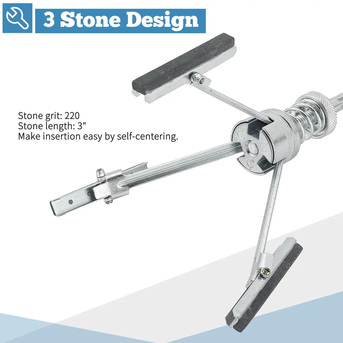 ATPEAM 5cm-17.8cm Engine Cylinder Hone Tool with 3 Replaceable 220 Grit Stones | Deglazer for Drills - view 5
