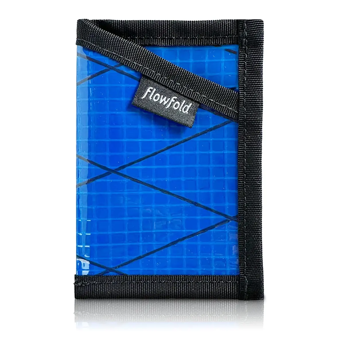 Flowfold Recycled Sailcloth Minimalist Card Holder Wallet | Slim & Durable, Made in USA, Holds 6-8 Cards, Blue Sailcloth - main product image