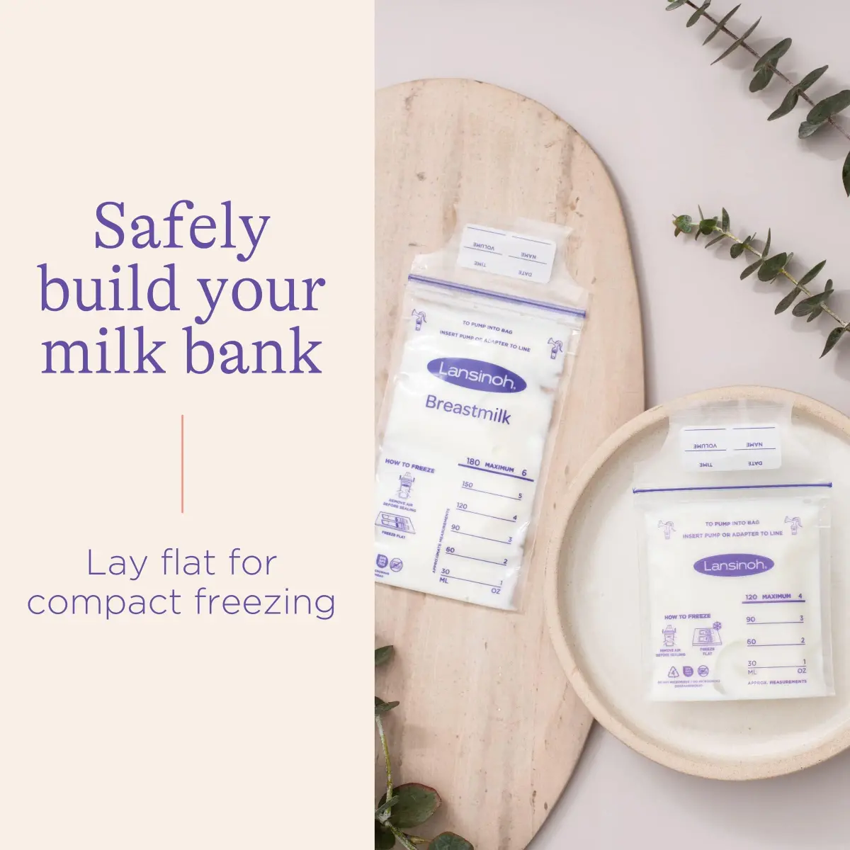 Lansinoh Breastmilk Storage Bags 4oz (120ml) | 50 Count, BPA/BPS Free, Double Zipper Seal - view 7