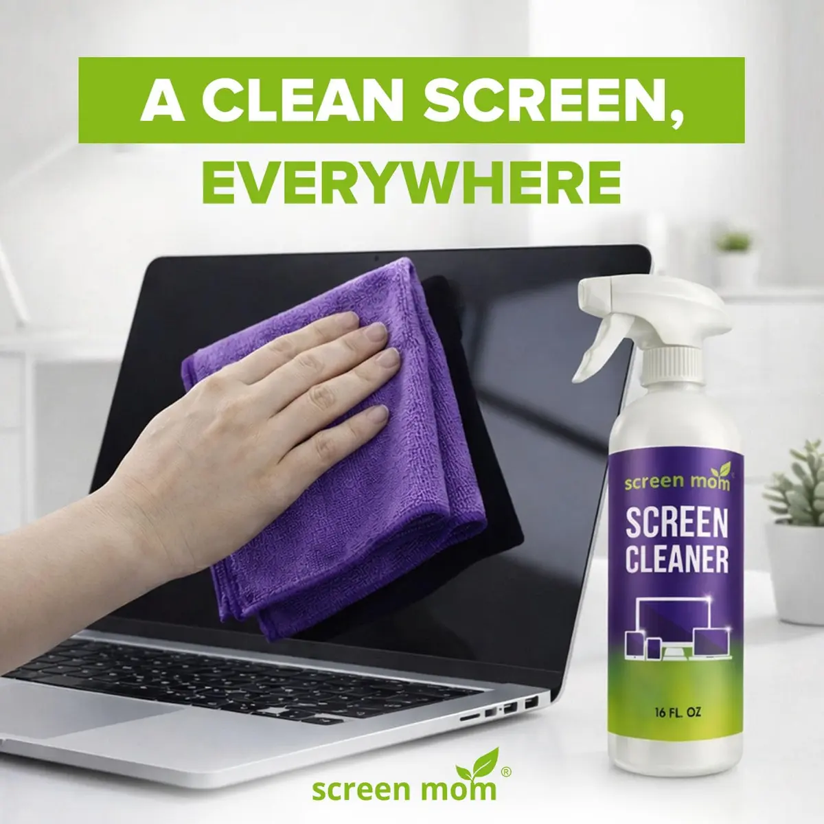 Screen Mom Screen Cleaner Spray 2 Pack-16oz for TV, Car, Laptop & Computer | Streak-Free, Alcohol-Free - view 6