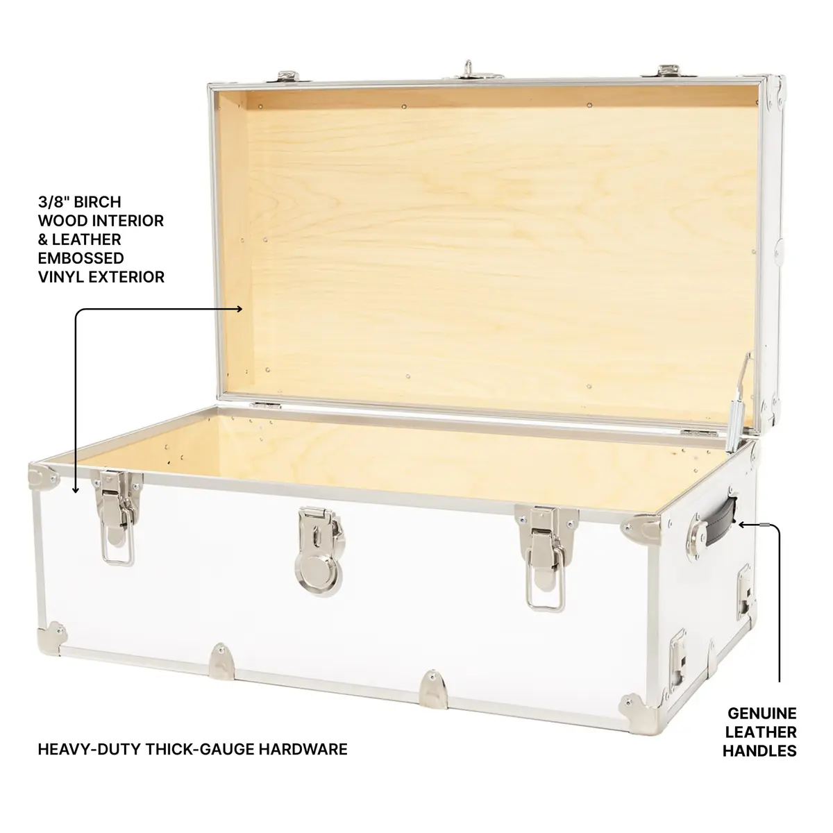Rhino Trunk & Case Classic Camp & College Trunk with Wheels | Heavy-Duty Dorm Storage, 105 qt, USA Made - view 3