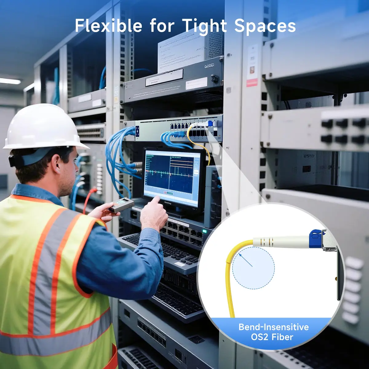 Cable Matters OS2 LC to LC Plenum Fiber Optic Cable 1m (3.3ft) | 10Gbps High Speed Single Mode Duplex - view 6