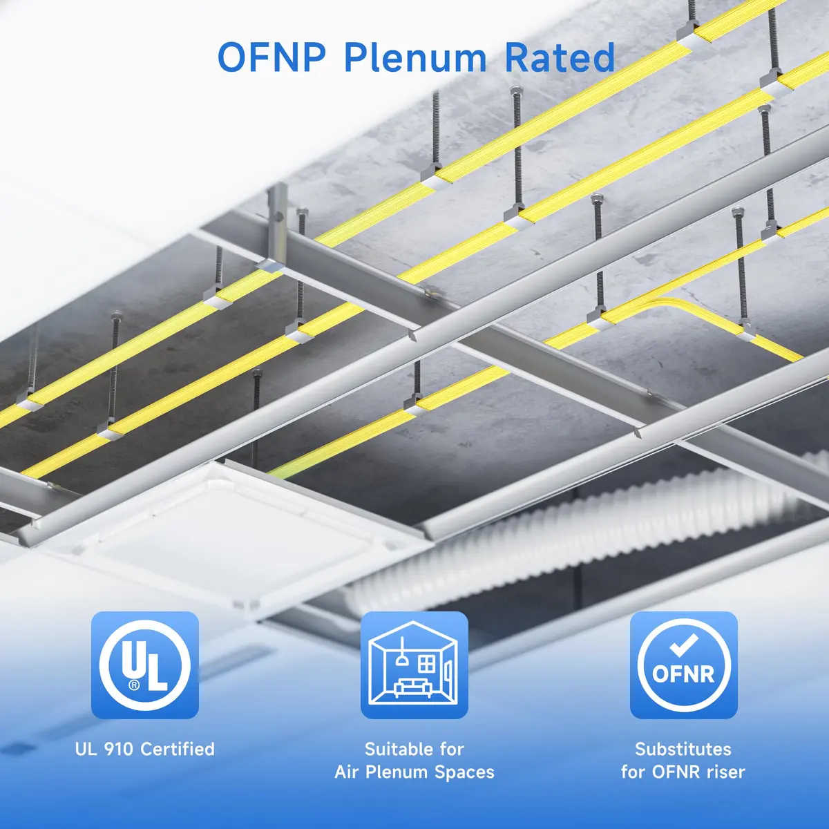 Cable Matters OS2 LC to LC Plenum Fiber Optic Cable 1m (3.3ft) | 10Gbps High Speed Single Mode Duplex - view 3
