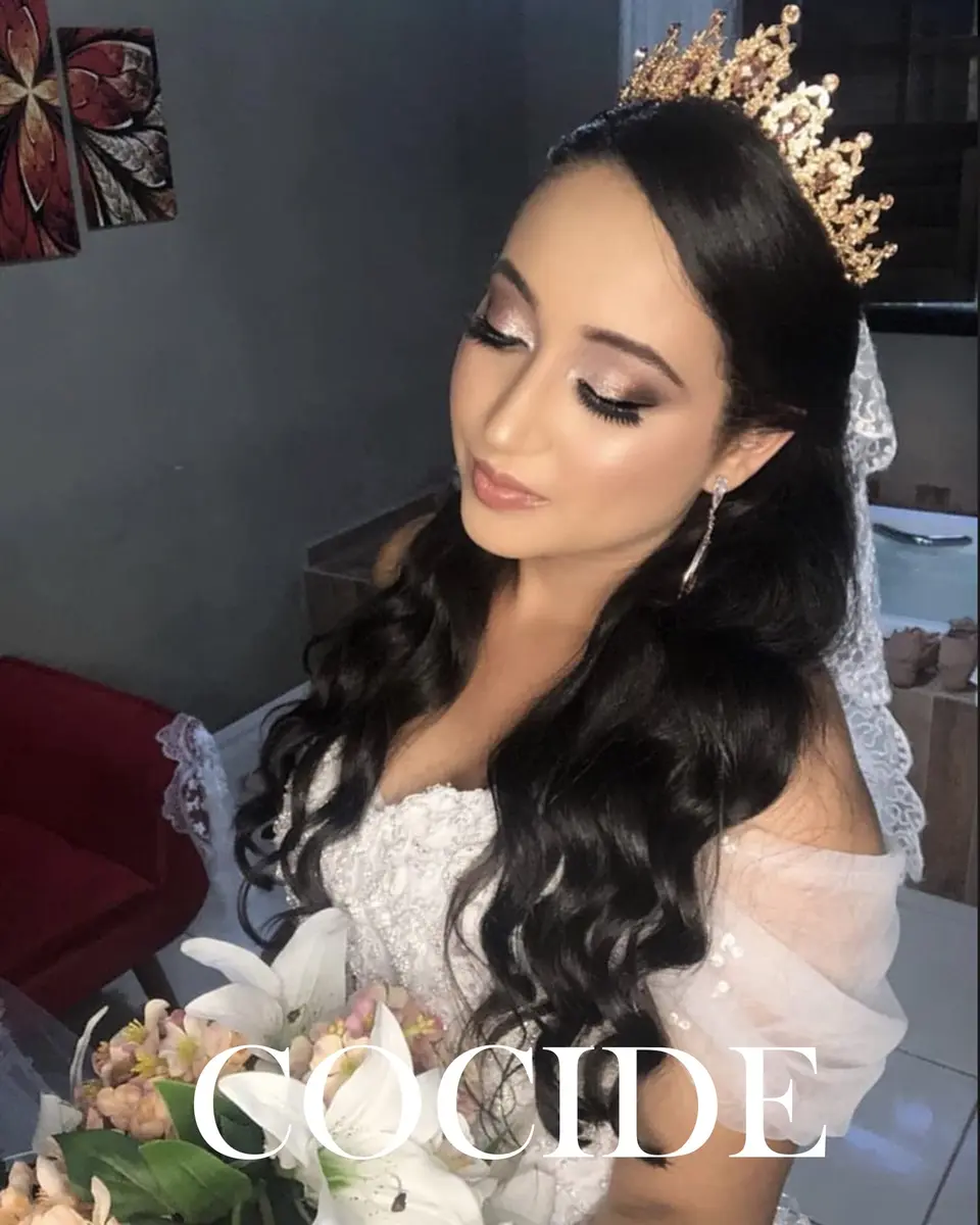 COCIDE Gold Tiara and Crown for Women Crystal Headband for Girl Champagne Rhinestone Hair Accessories for Prom Birthday Party Decorations | Elegant Bridal Headpiece with Crystals - view 2