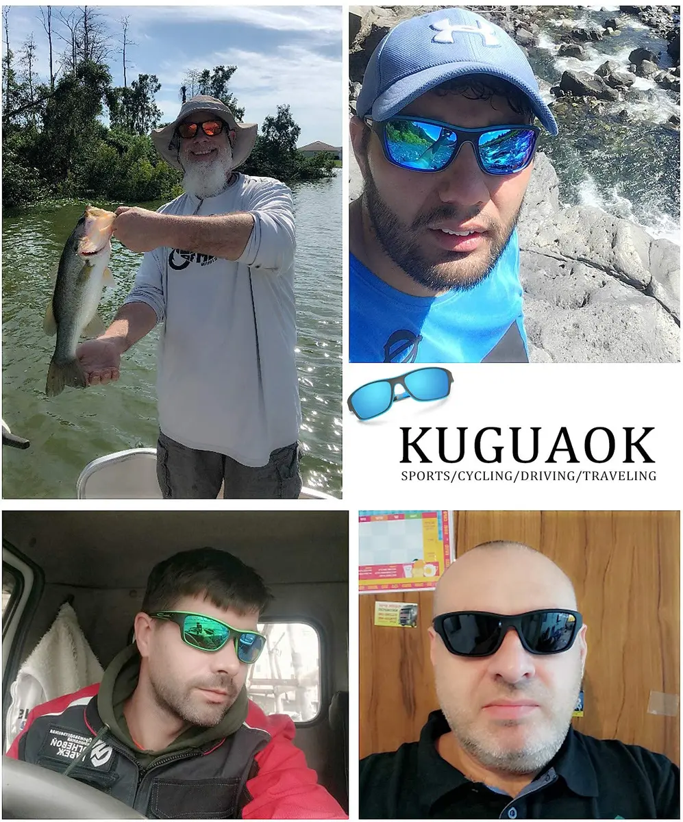 KUGUAOK 2 PACK Polarized Sports Sunglasses for Men Driving Cycling Fishing UV Protection (67mm Lens) - view 4