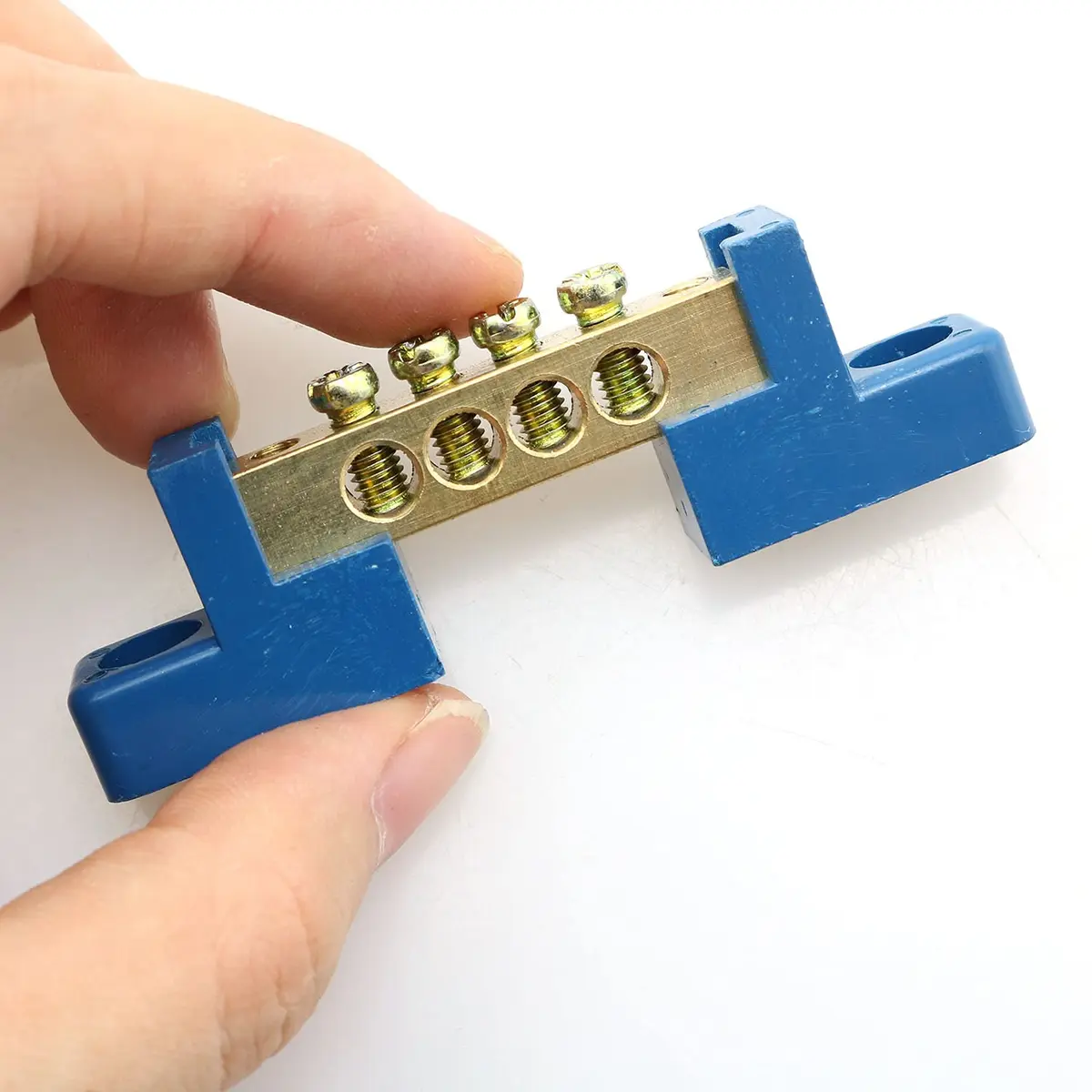 RLECS Terminal Bus Bar 2pcs 4-Position Brass Grounding Strip | Power Distribution - view 4