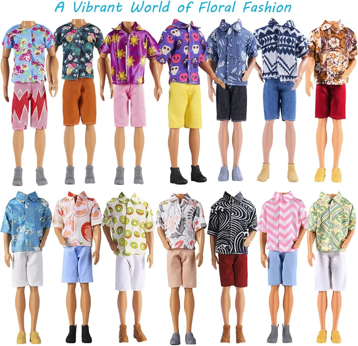 E-TING 10Set Doll Clothes & Shoes for 12-inch Boy Doll | Handmade, Safe & Colorful - view 5