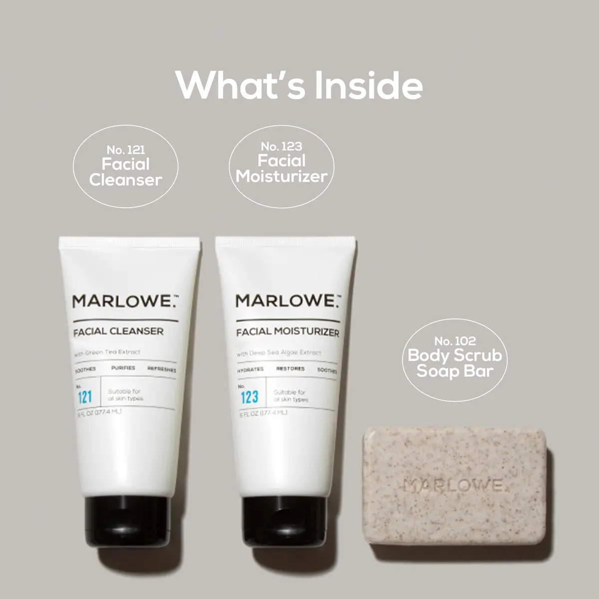 MARLOWE. Men's Skin Care Set, Best Sellers Kit, Soap, Cleanser, Moisturizer | Gentle Daily Grooming - view 7