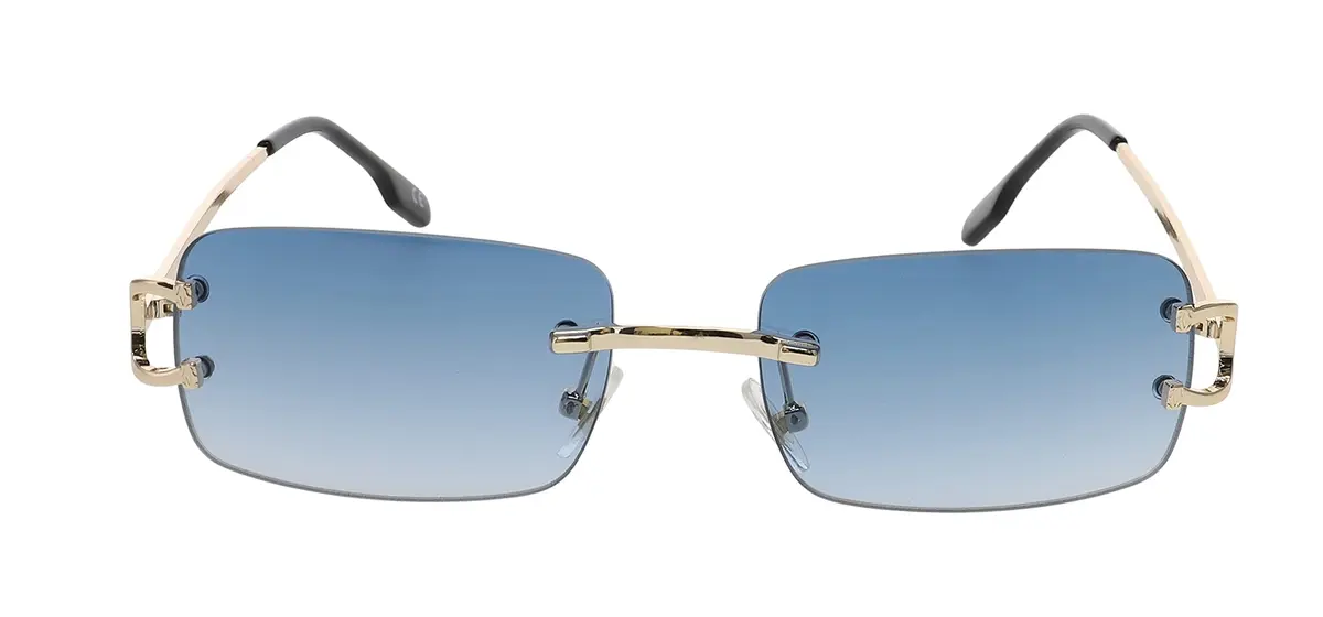 FLAWLESS EYEWEAR Classy Elegant Sophisticated Style Clear Lens Eyeglasses Gold Rimless Frame 55mm (Blue) - view 2