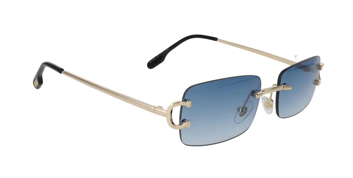 FLAWLESS EYEWEAR Classy Elegant Sophisticated Style Clear Lens Eyeglasses Gold Rimless Frame 55mm (Blue) - view 3
