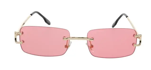 FLAWLESS EYEWEAR Classy Elegant Clear Lens Eyeglasses Gold Rimless Frame 55mm (Pink) - view 2