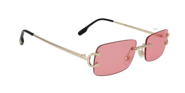 FLAWLESS EYEWEAR Classy Elegant Clear Lens Eyeglasses Gold Rimless Frame 55mm (Pink) - view 5