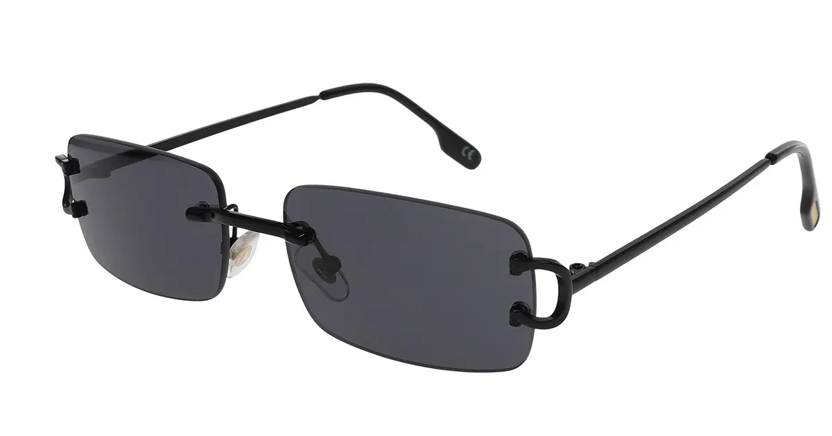 FLAWLESS EYEWEAR Classy Elegant Clear Lens Eyeglasses Gold Rimless Frame 55mm (Black) - main product image