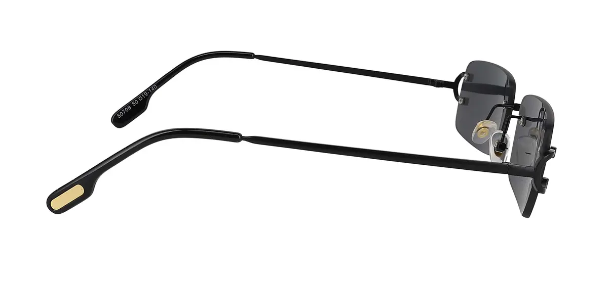 FLAWLESS EYEWEAR Classy Elegant Clear Lens Eyeglasses Gold Rimless Frame 55mm (Black) - view 4