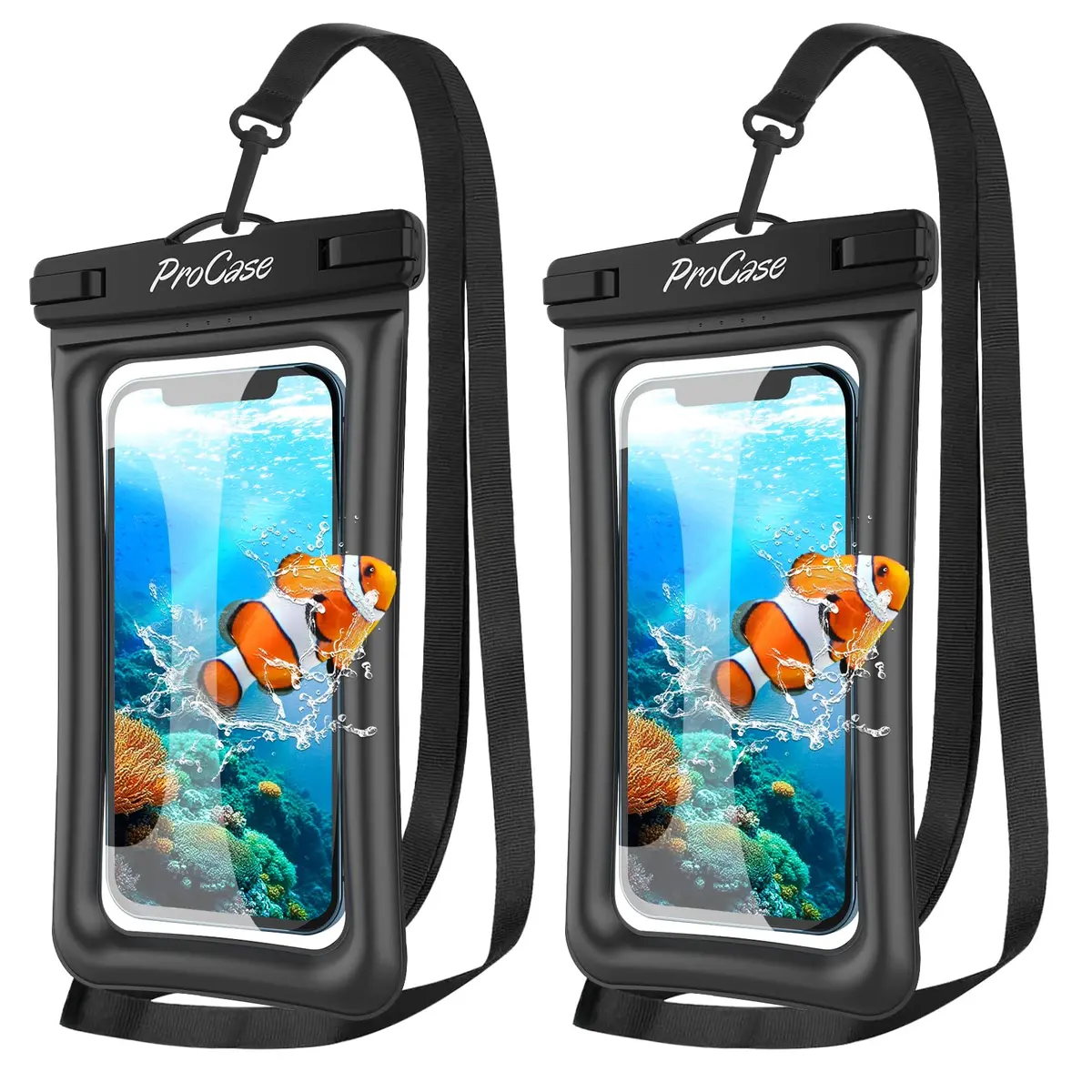 ProCase Waterproof Phone Pouch 2 Pack | IPX8 Floating Dry Bag for 7" Phones - main product image