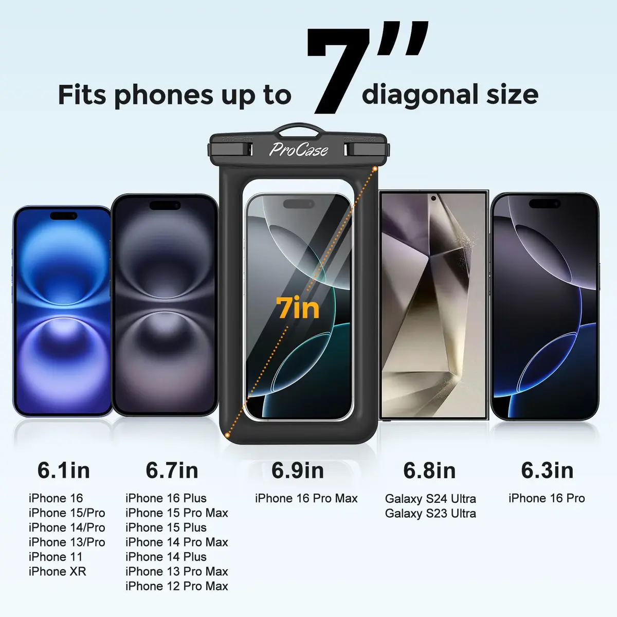 ProCase Waterproof Phone Pouch 2 Pack | IPX8 Floating Dry Bag for 7" Phones - view 5